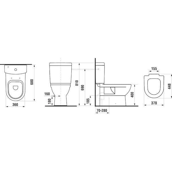 Jika Mio monoblokkos WC-csésze univerzális csatlakozással, mélyöblítésű-1