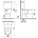 Jika Mio monoblokkos WC-csésze mozgáskorlátozottak részére univerzális csatlakozással, mélyöblítésű-1