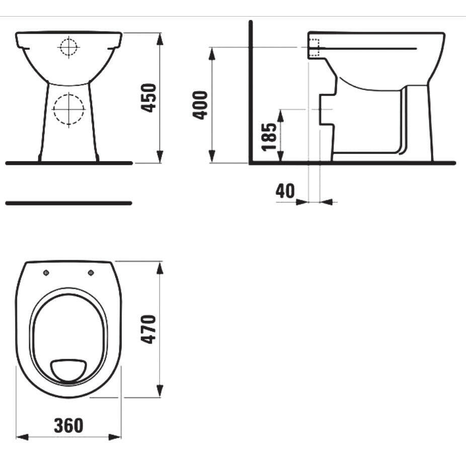 Jika Lyra Plus WC - csésze mozgáskorlátozottak részére, álló, laposöblítésű, hátsó kifolyású, fehér (H8253860000001)