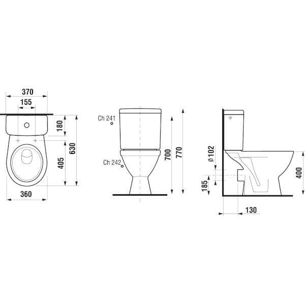 Jika Lyra Plus monoblokkos WC szett, hátsó kif.,mélyöbl.,alsó vízbekötés,fehér (H8263860002421)-1