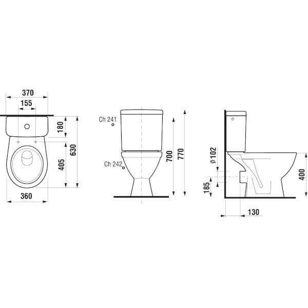 Jika Lyra Plus monoblokkos WC szett, hátsó kif.,mélyöbl.,alsó vízbekötés,fehér (H8263860002421)