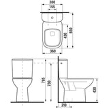 Jika Deep by Jika monoblokkos WC szett, alsó kifolyású, mélyöblítésű, oldalsó vízbekötés, fehér-2
