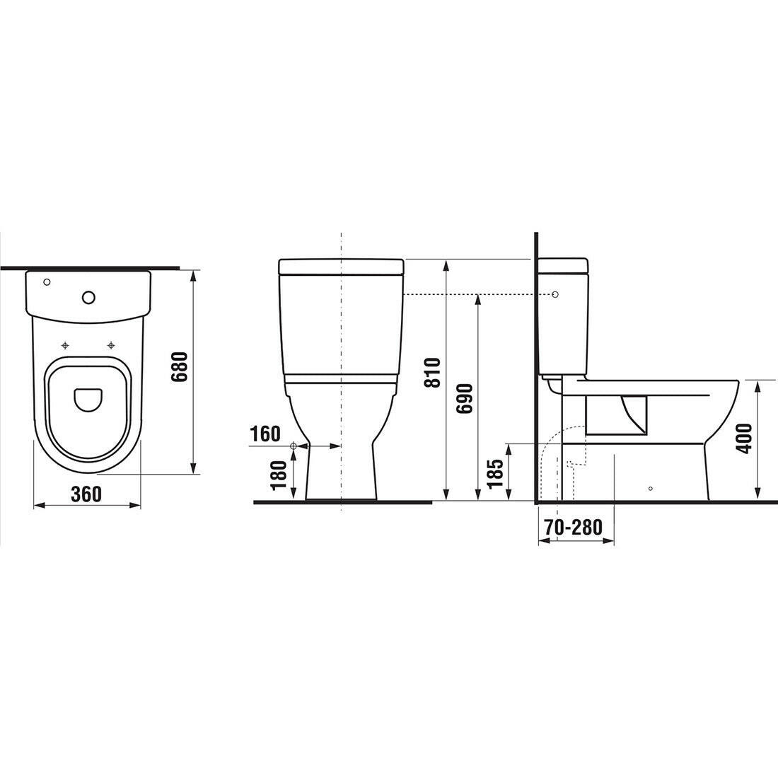 Jika öblítőtartály monoblokkos WC-hez, alsó vízcsatlakozás-0