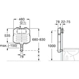 Jika Basic Tank System Conpact falbaépített modul, álló wc-hez, falra szerelhető-1