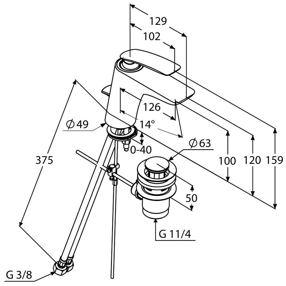 KLUDI Balance mosdócsaptelep automata leeresztővel króm-2