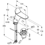 KLUDI Amba mosdócsaptelep automata leeresztővel-1