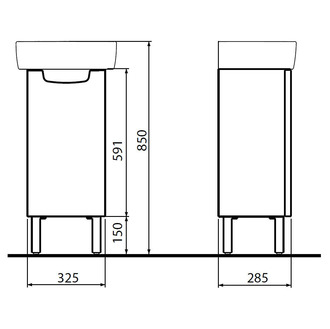 Kolo Rekord mosdószekrény 33cm szögletes, falra rögz. fehér-1