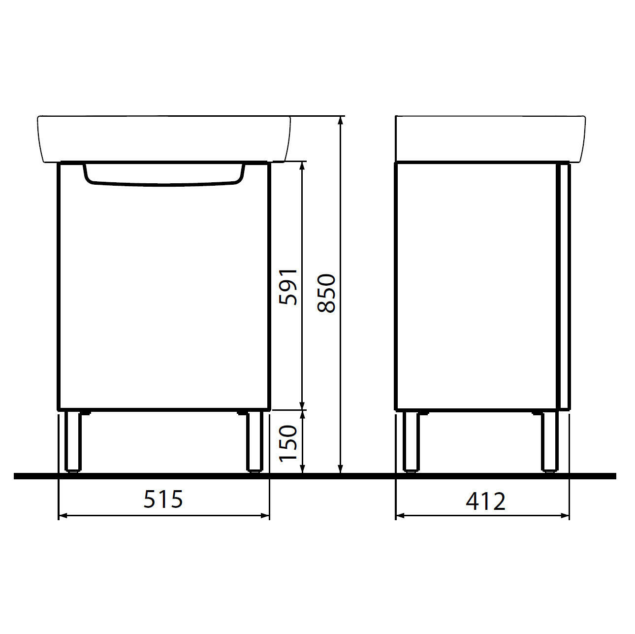 Kolo Rekord mosdószekrény 52cm szögletes, falra rögz. fehér-1