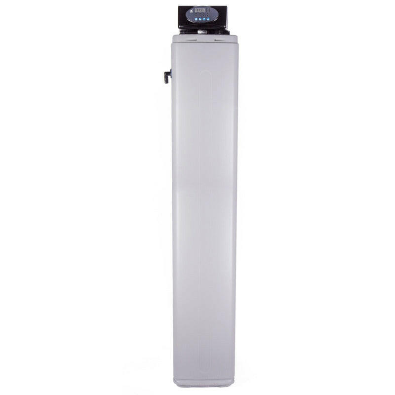 EconomySoft S100-VR34 Slim kabinetes vízlágyító by-pass, túlfolyó és sólé szeleppel 25l gyanta, 3/4"-1