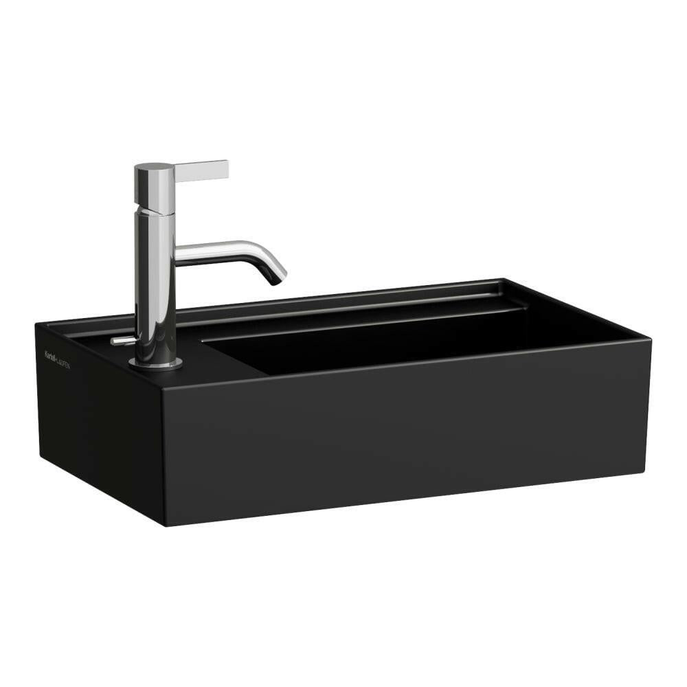 Laufen Kartell By kézmosó aszimmetrikus, baloldali armatúrapaddal, speciális rejtett lefolyóval (H8153357161111)