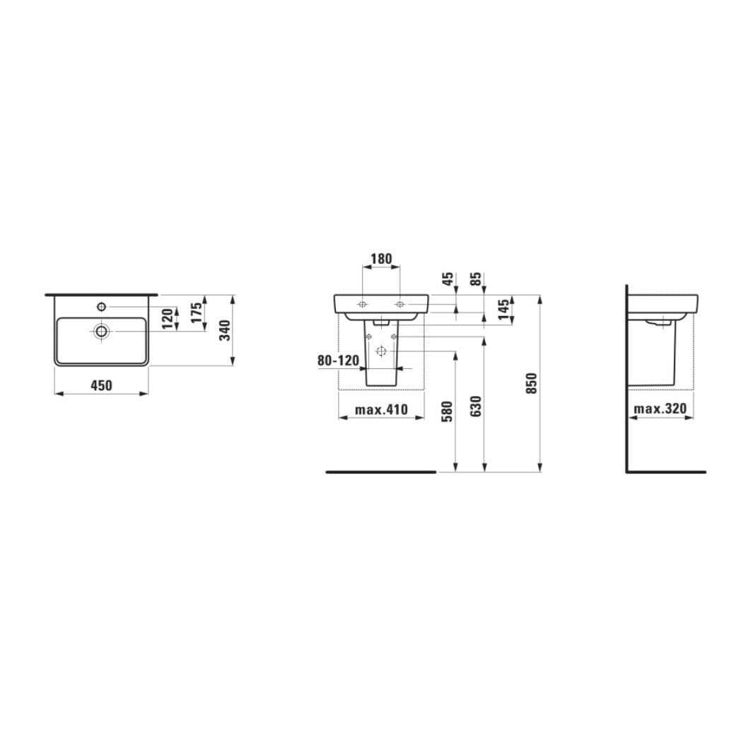 Laufen Pro S mosdó 45x34 cm