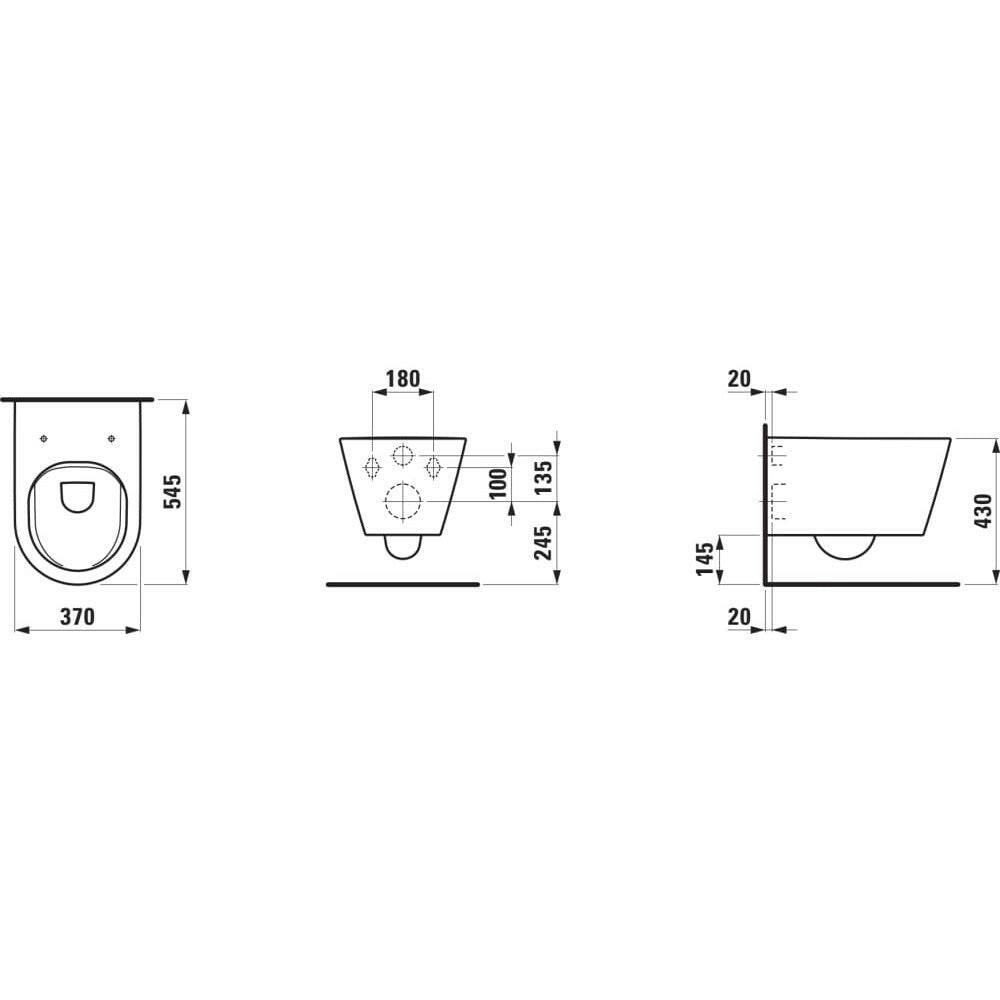 Laufen Kartell by Laufen wc,fali rimless, matt fekete (H8203377160001)