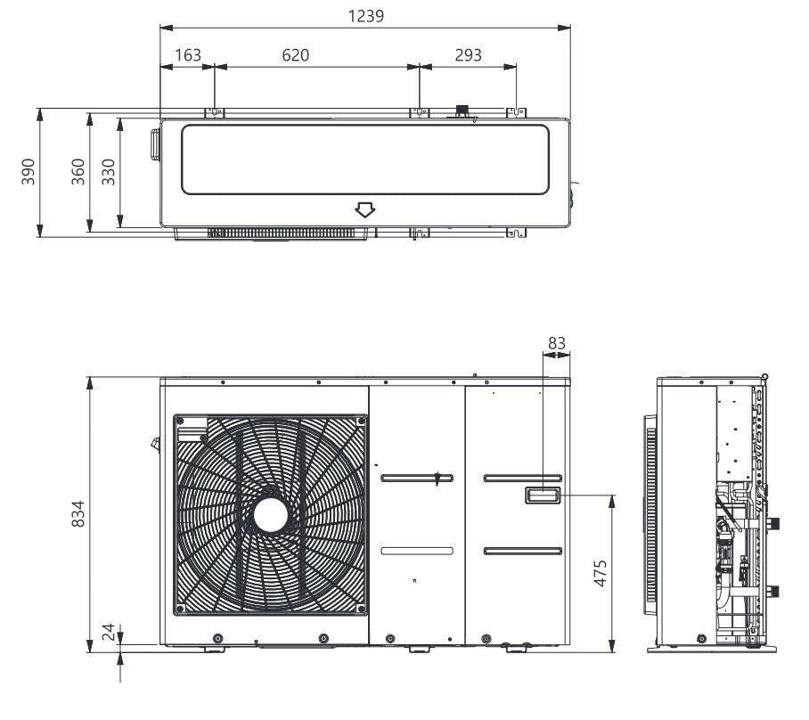 LG Therma - V - HM071MR.U44 - monoblokkos hőszivattyú 7,0 kW (R32) 1Ø (a fűtőbetétet nem tartalmazza) (HM071MR.U44)
