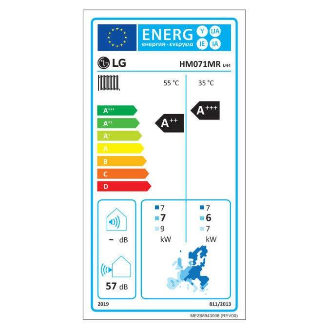 LG Therma - V - HM071MR.U44 - monoblokkos hőszivattyú 7,0 kW (R32) 1Ø (a fűtőbetétet nem tartalmazza) (HM071MR.U44)
