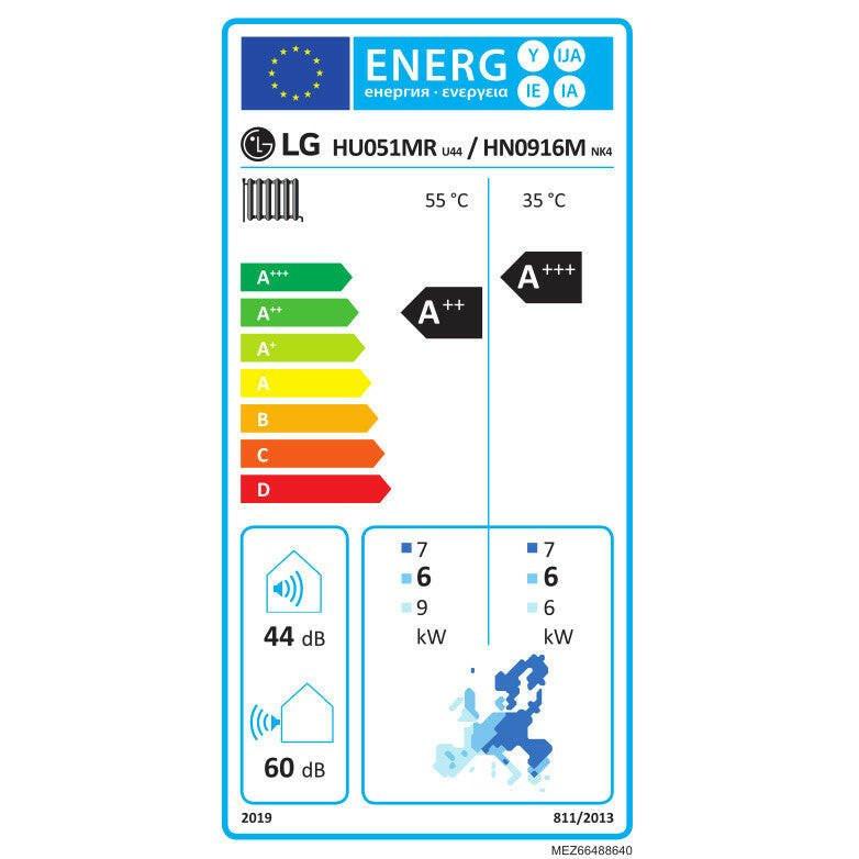LG Therma - V - HN091MR.NK5 + HU051MR.U44 - osztott hőszivattyú 5,0 kW, 1 fázis (R32)