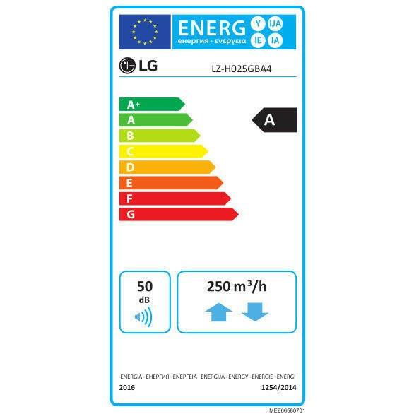 LG LZ - H025GBA4 ERV Hővisszanyerős szellőztető készülék 250 m3/h