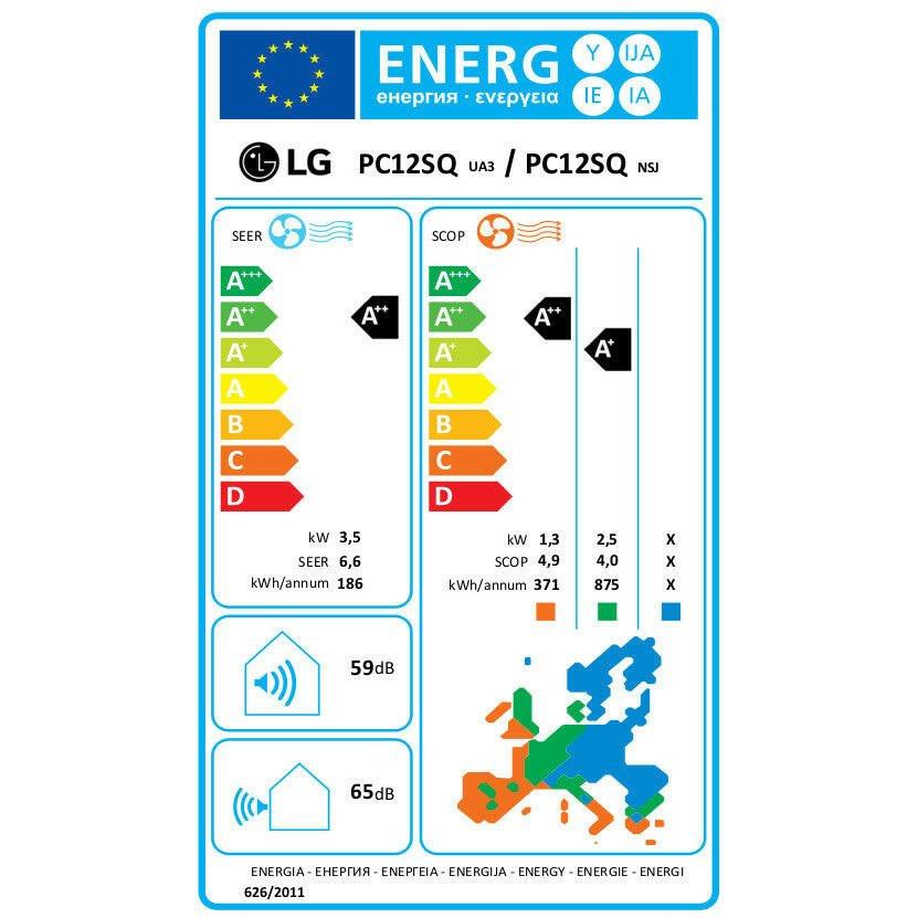 LG PC12SK Silence Plus oldalfali split klíma 3,5 kW