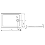 Radaway Doros F zuhanytálca 100x80 cm akril, lapos, 90 szifonnal(ST620) (cikkszám: SDRF1080-01)-1