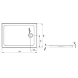 Radaway Doros F zuhanytálca 120x90 cm akril, lapos, ST90 szifonnal (cikkszám: SDRF1290-01)-1