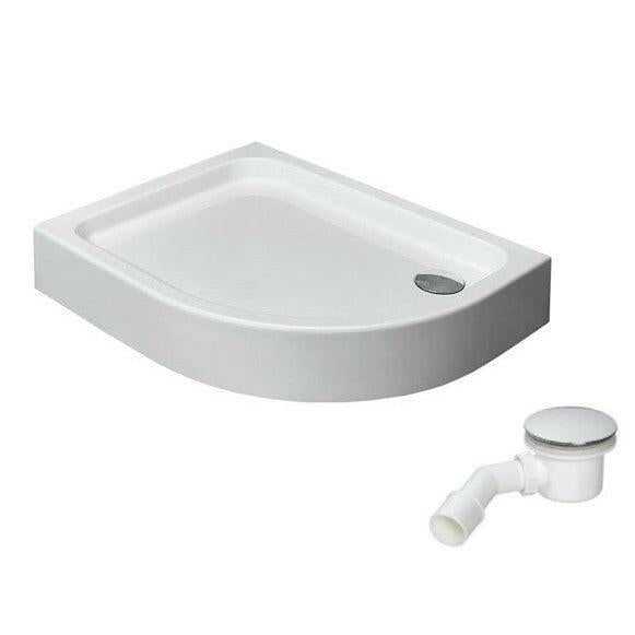 Radaway Laros E zuhanytálca 100x80 cm akril, előlapos, lábbal, ST90 szifonnal, balos (SLE81017 - 01L)