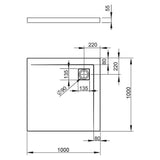 Radaway Argos C zuhanytálca 100x100cm akril, lapos, R399 szifonnal (cikkszám: 4AC1010-01)-1