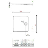 Radaway Doros C zuhanytálca 100x100 cm akril, lapos, ST90 szifonnal (cikkszám: SDRC1010-01)-1
