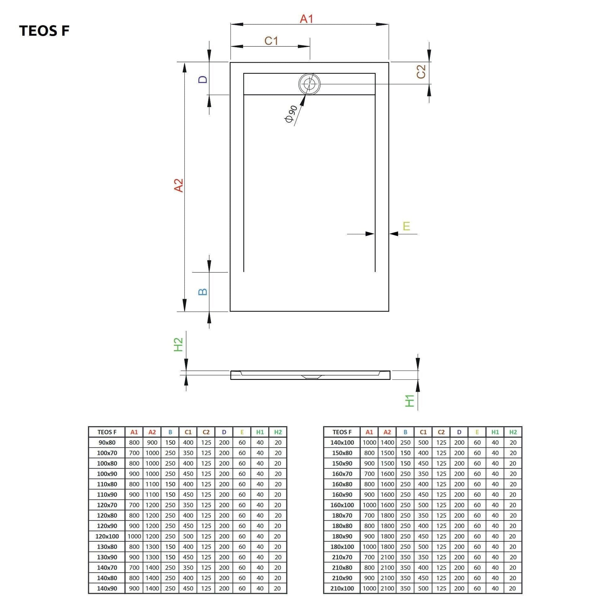 Radaway Teos F műmárvány zuhanytálca 160x80 antracit (HTF16080 - 64)