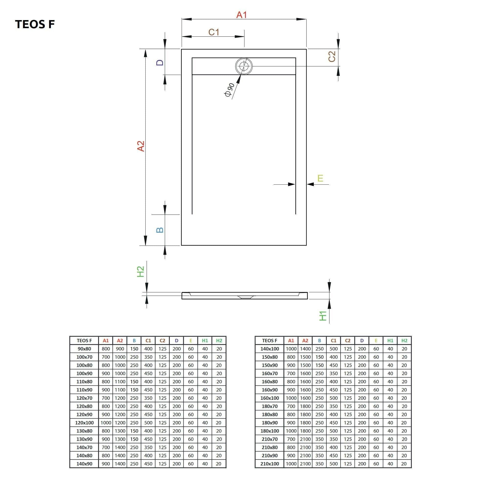 Radaway Teos F műmárvány zuhanytálca 160x80 antracit (HTF16080 - 64)
