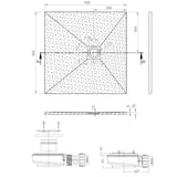 Radaway Kios C műmárvány zuhanytálca 90x90 szürke (KC9090-52)-2