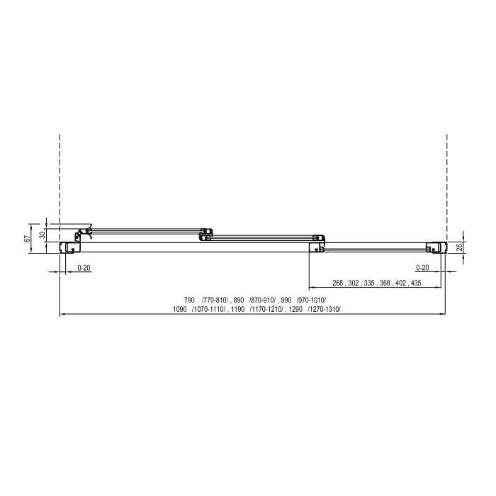 Ravak ASDP3-100 198 zuhanyajtó, fehér+Transparent üveg-6