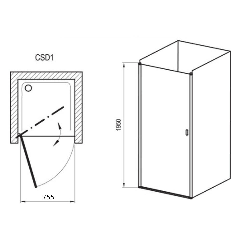 Ravak CSD1-90 zuhanyajtó fehér+ transparent-4