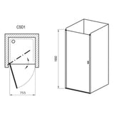 Ravak CSD1-90 zuhanyajtó fehér+ transparent-4