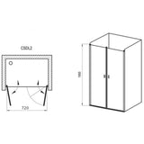 Ravak CSDL2 90 zuhanyajtó szatén + transparent-4