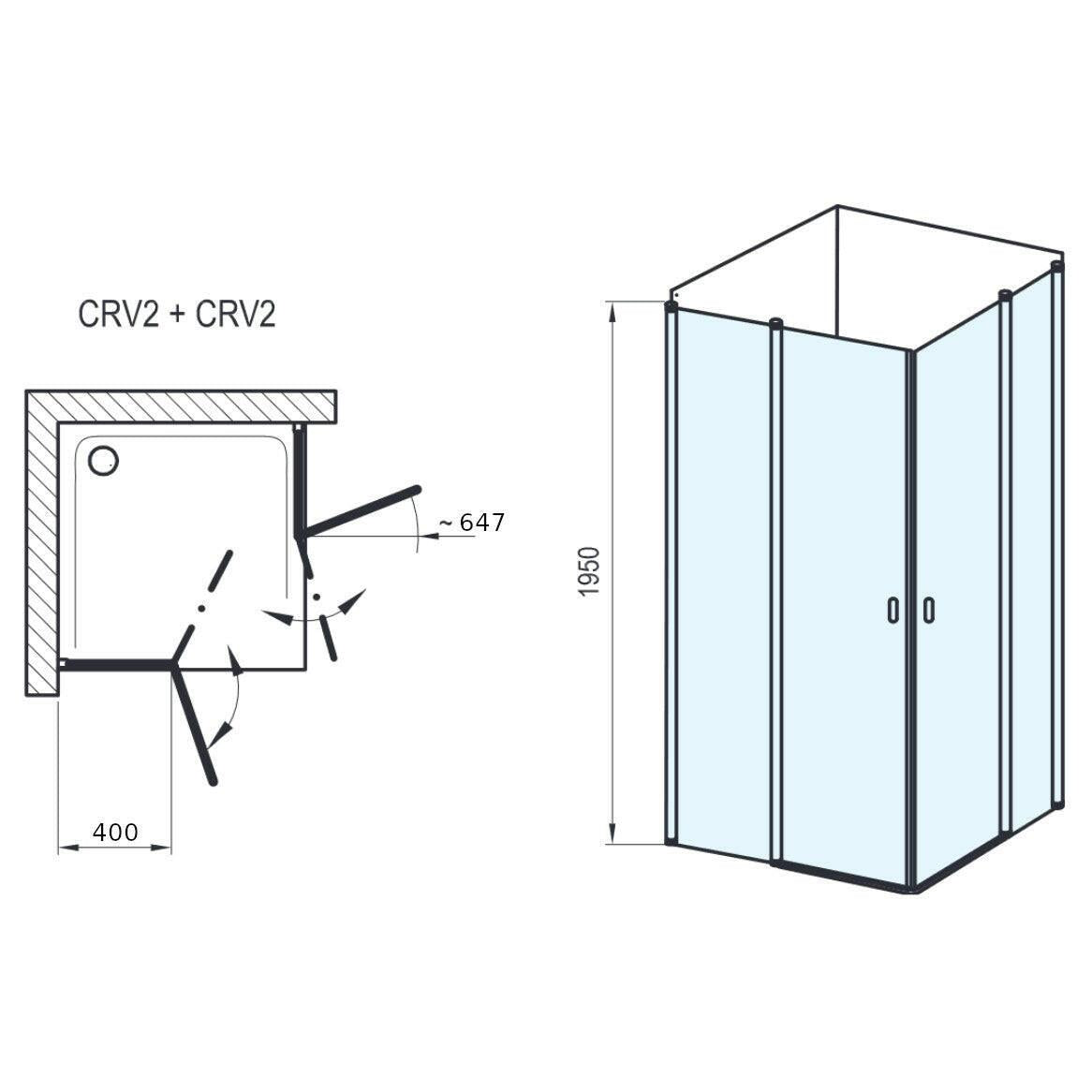 Ravak CRV2 90 zuhanykabin krómhatású + transparent