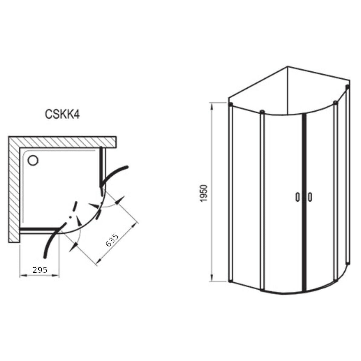 Ravak CSKK4 80 zuhanykabin krómhatású + transparent-6