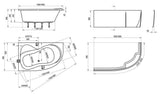 Ravak Rosa 95 akrilkád 150x95 jobbos fehér-2