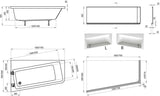 Ravak 10° akrilkád 160x95 balos fehér-3