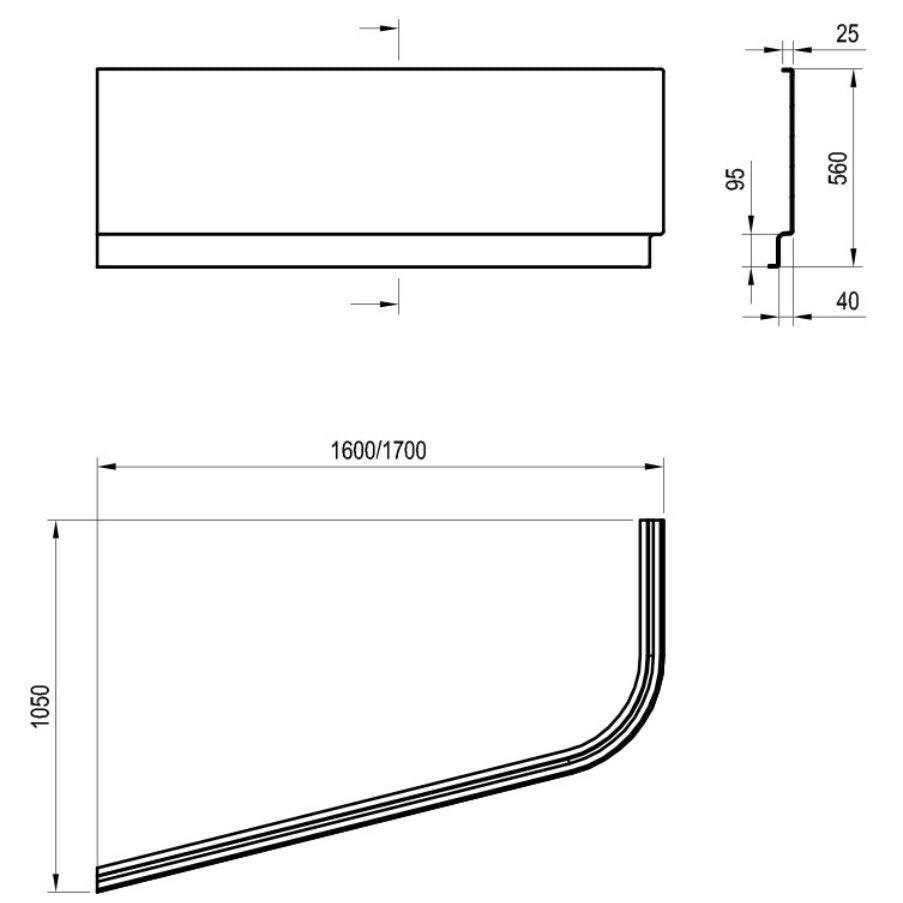 Ravak Chrome akrilkád A előlap 170x105 balos fehér