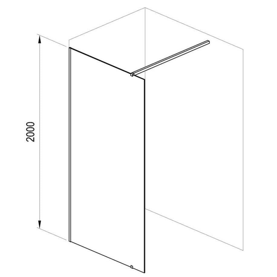 Ravak Walk In Wall - 110 v.200, fekete+Transparent