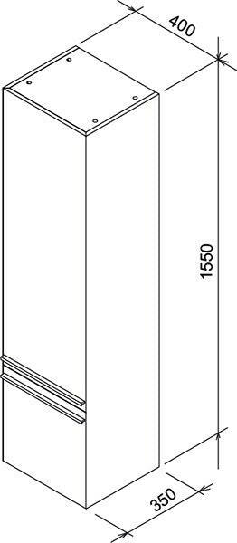 Ravak Clear SB 400 fürdőszoba szekrény fali fehér/fehér bal-4