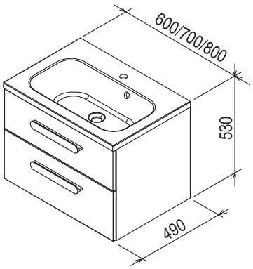 Ravak Chrome II SD 800 fürdős. szekrény mosdó alá fehér/fehér-3