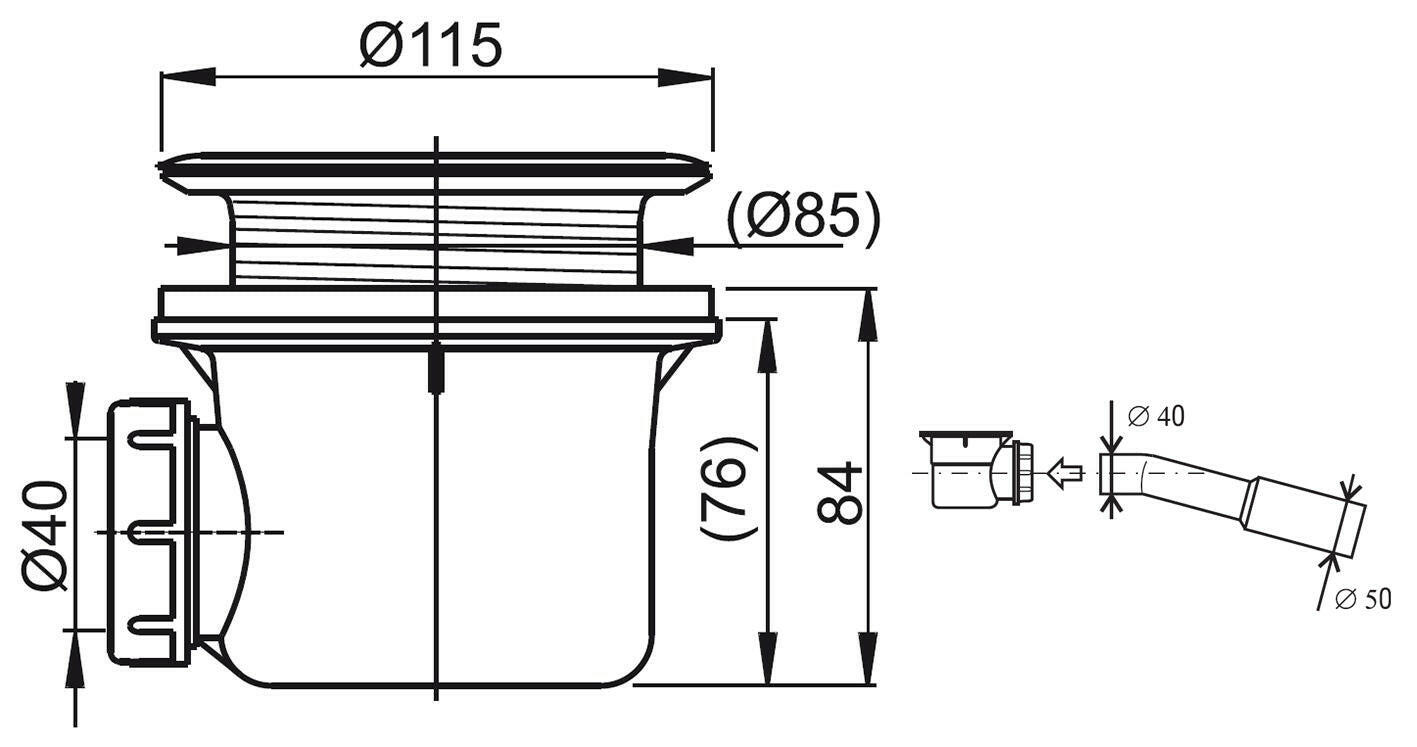 Ravak zuhanytálca szifon basic 90 ( X01308 )