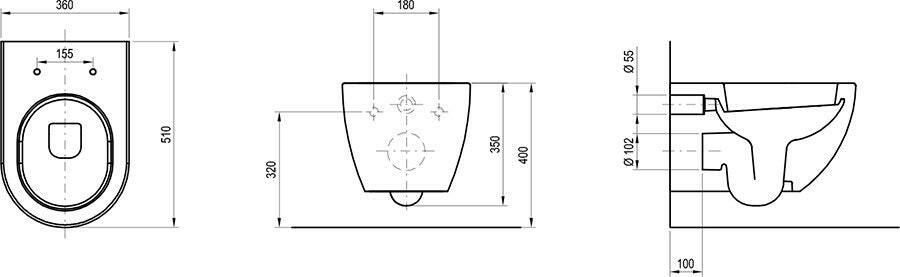 Ravak Uni Chrome Rim wc csésze fali fehér (X01516)