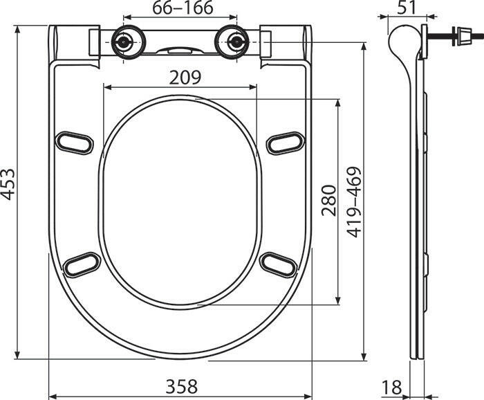 Ravak Uni Chrome Slim WC ülőke tetővel, Soft Close fehér (X01550)