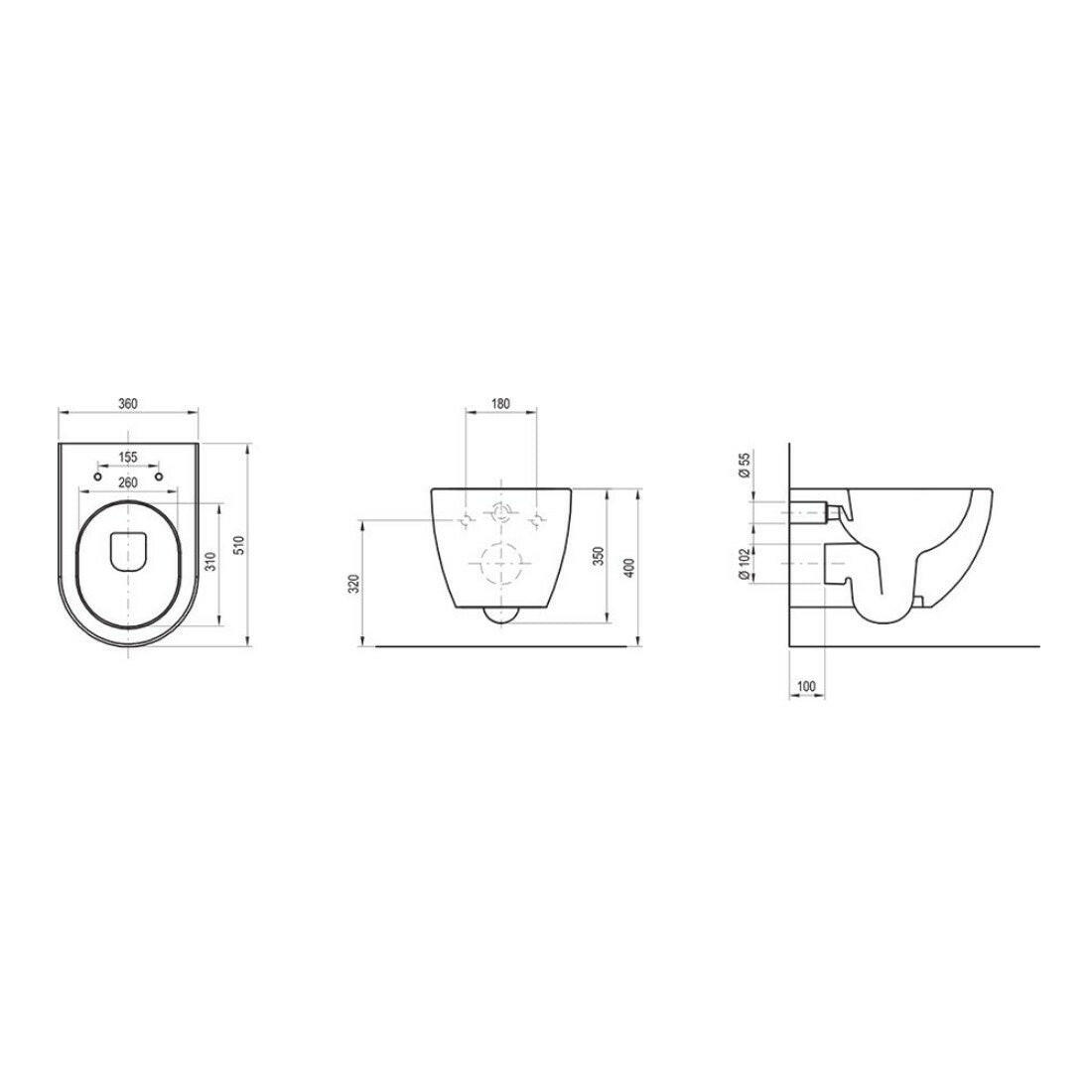 Ravak Uni Chrome RimOff WC fali fekete (X01794)
