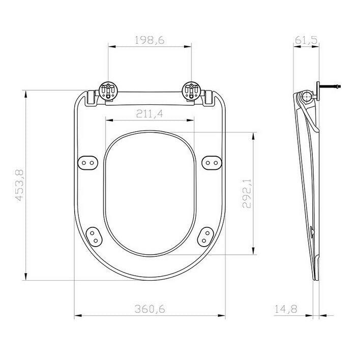 Ravak Uni Chrome Flat WC ülőke fekete-4