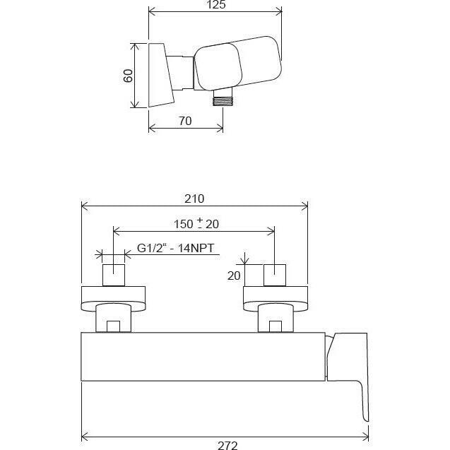 Ravak 10° free TD F 032.00/150 Fali zuhanycsaptelep ( X070132 )