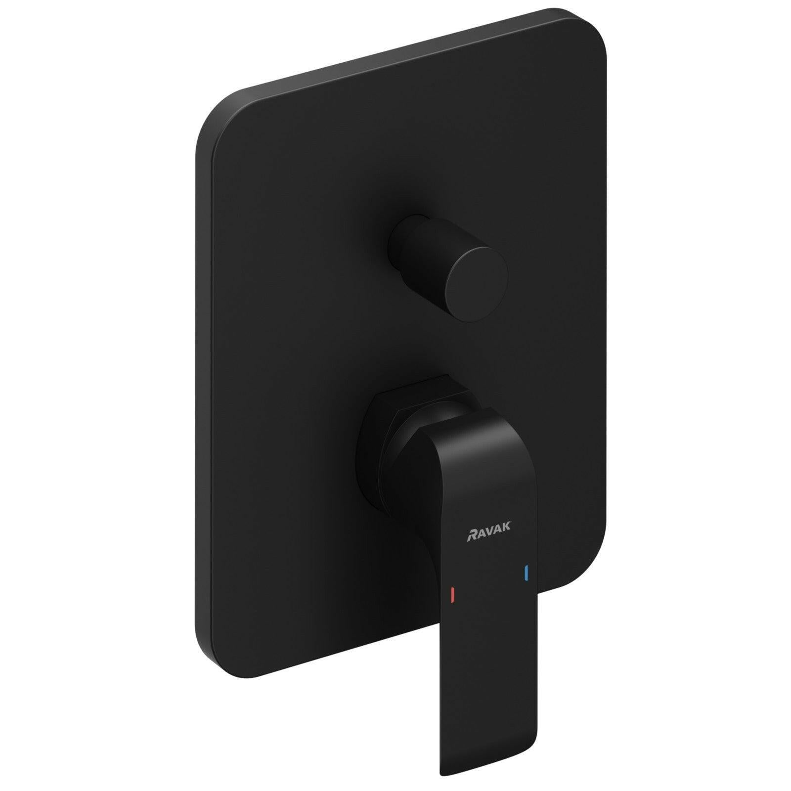Ravak FL 065.20 Flat Black zuhany csaptelep, falba süllyesztett, váltóval R - Boxhoz, fekete