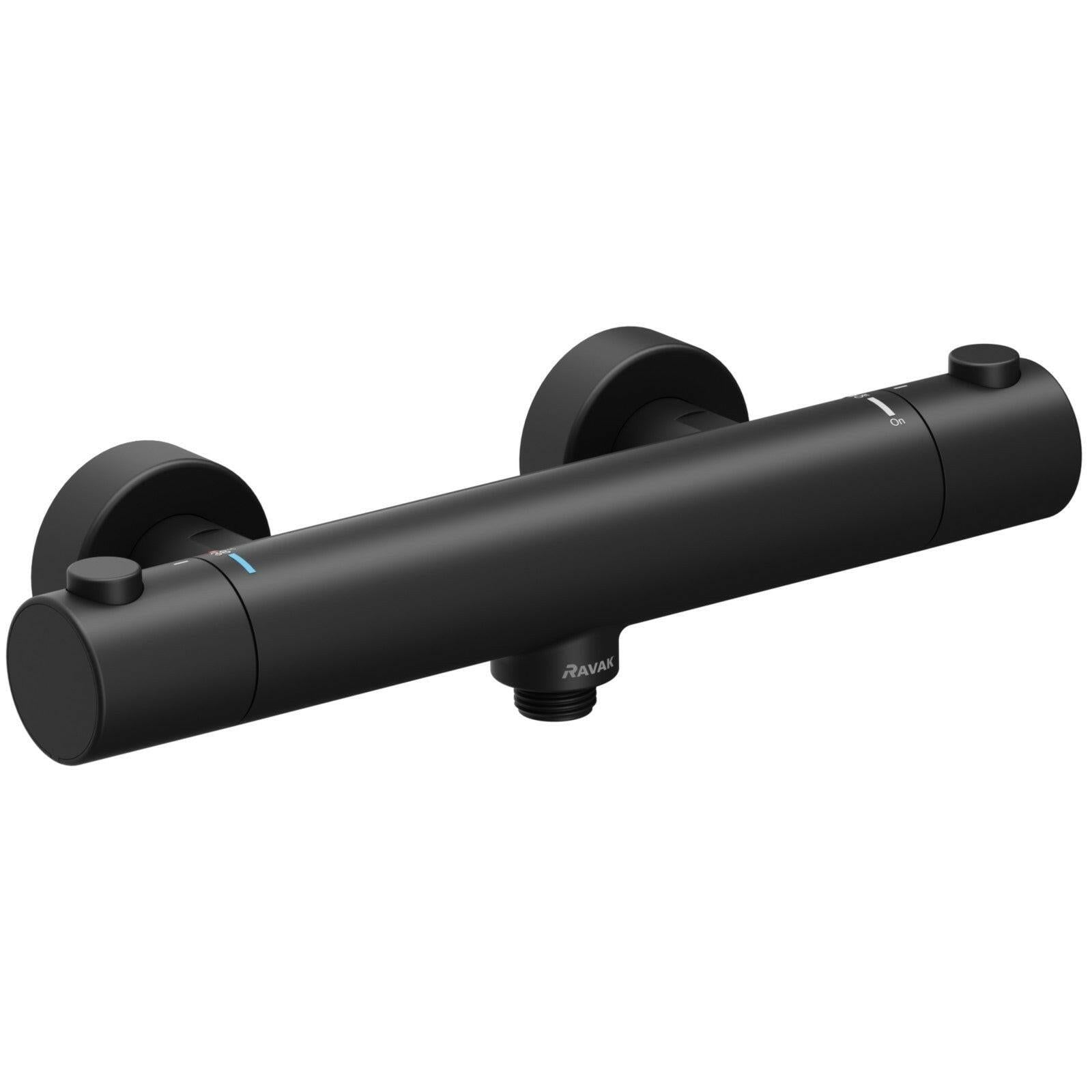 Ravak PU 033.20 Puri Black zuhany csaptelep, termosztátos, fekete