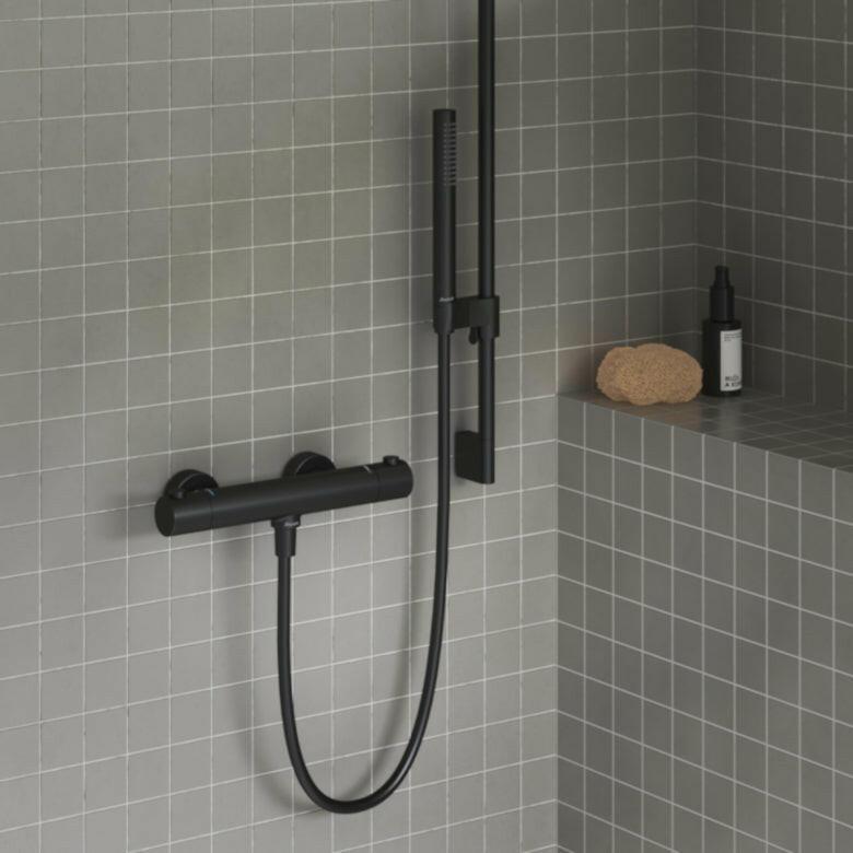 Ravak PU 033.20 Puri Black zuhany csaptelep, termosztátos, fekete